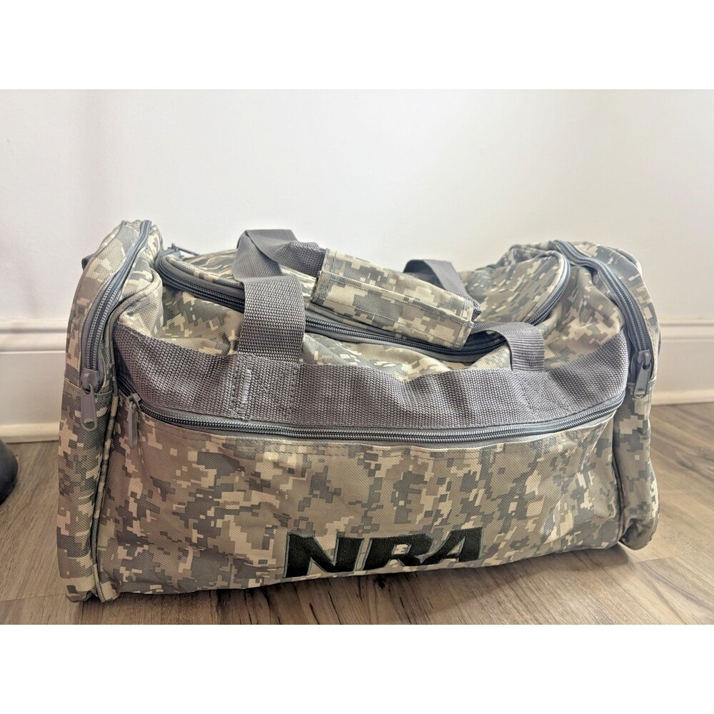 NRA National Rifle Association Duffel Bag Digital Camouflage w/ Strap 15 Inches